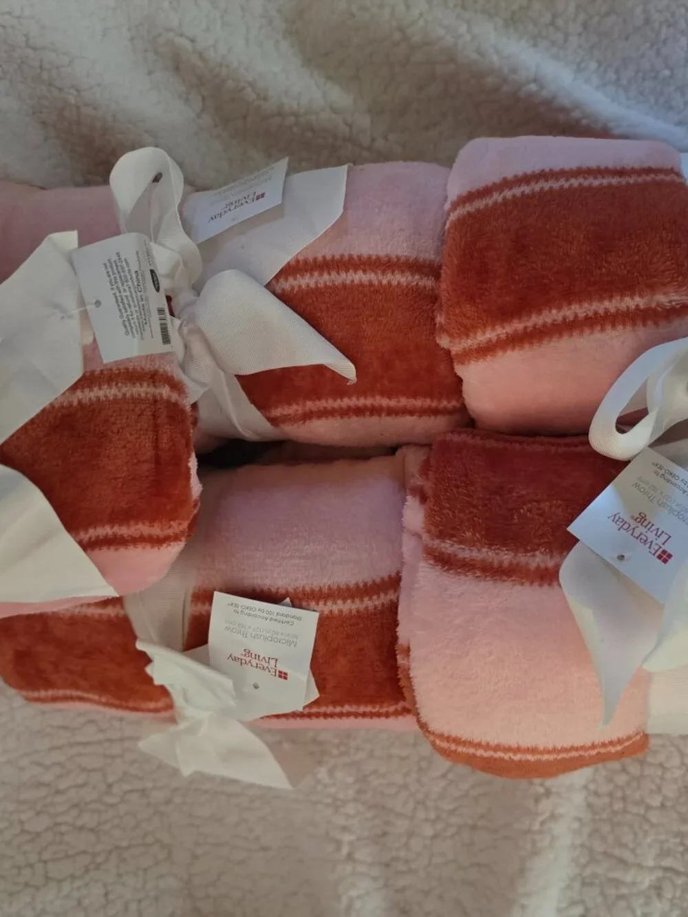 Everyday Living Microfiber Plush Blankets x 9 NWT